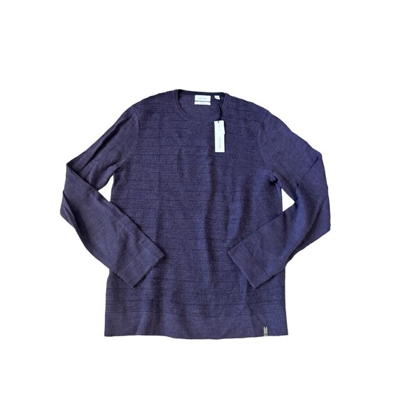 CALVIN KLEIN Men's Purple 100% Italian Yarn Sweater Size M NEW - Picture 1 of 5